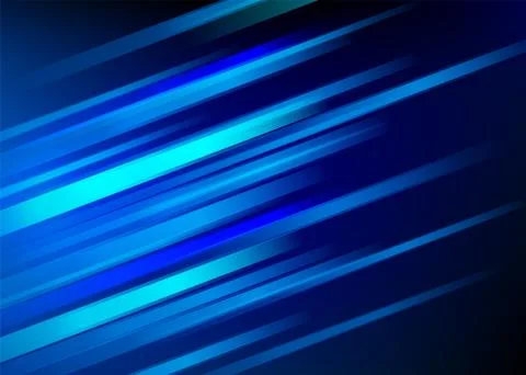 Abstract blue background with light diagonal lines. Speed motion design. Dynamic Stock Illustration