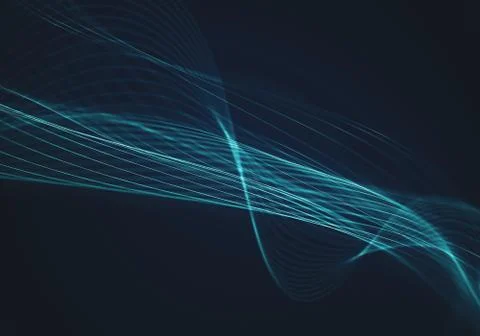 Abstract blue background with lines and dots connected flow Stock Illustration
