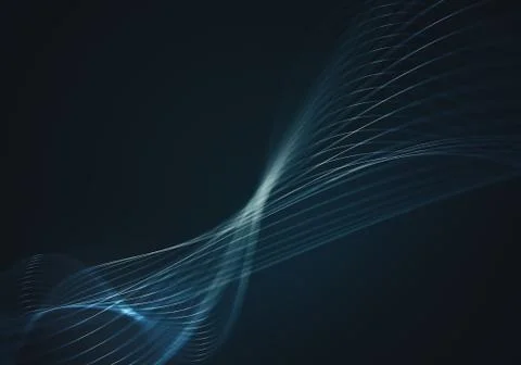 Abstract blue background with lines and dots connected flow Stock Illustration