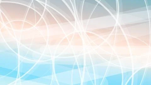 Abstract blue background with luminous white rings and connecting arcs, cre.. Stock Illustration
