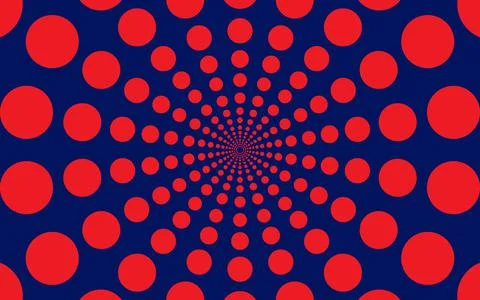 Abstract blue background made with small red circles Stock Illustration