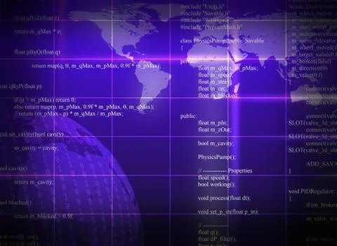 Abstract blue background with map Stock Illustration