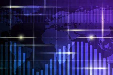 Abstract blue background with map Stock-Illustration