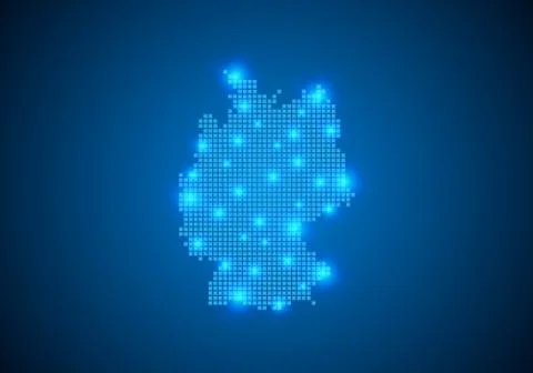 Abstract blue background with map, internet line, connected points. map with  Stock Illustration