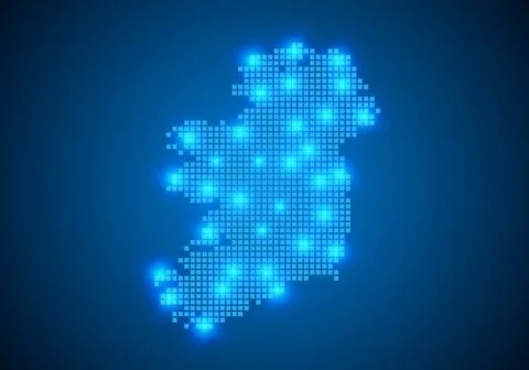 Abstract blue background with map, internet line, connected points. map with  Stock Illustration