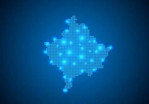 Abstract blue background with map, internet line, connected points. map with  Stock Illustration