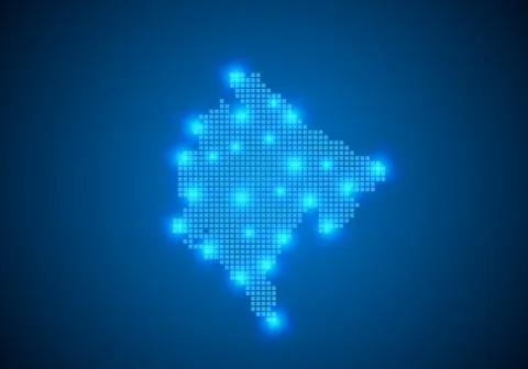 Abstract blue background with map, internet line, connected points. map with  Stock Illustration