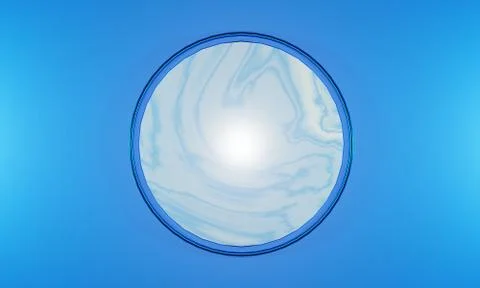 Abstract blue background with marble circle surrounded by frame Stock Illustration