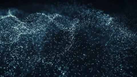 Abstract blue background with moving and flicker wave bokeh particles. 4k loop 스톡 동영상 212368666