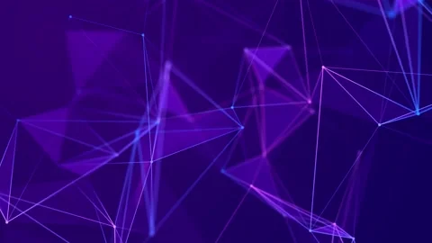 Abstract blue background with moving lines and dots. connection structure. Stock Footage 156209896