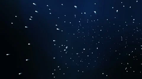 Abstract Blue Background with Moving White Particles and Motion Trails Видео 334380686