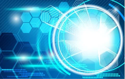 Abstract blue background, new technologies, lens Stock Illustration