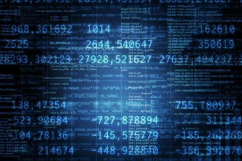 Abstract blue background with numbers Stock Illustration