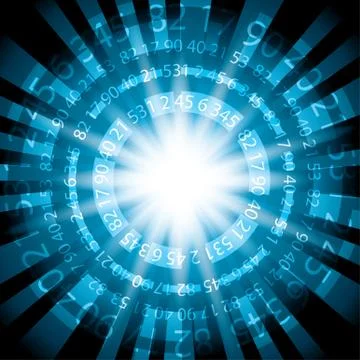 Abstract blue background with numeric data - vector Stock Illustration