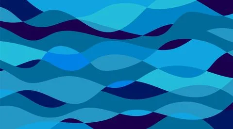 Abstract blue background with organic wavy lines. Modern ocean vector illustr 库存插图