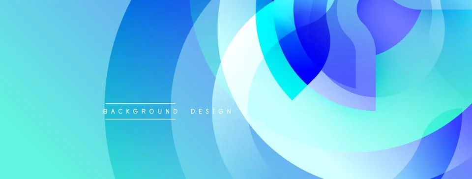 Abstract blue background. Overlapping circles create dynamic visual effect. Stock Illustration