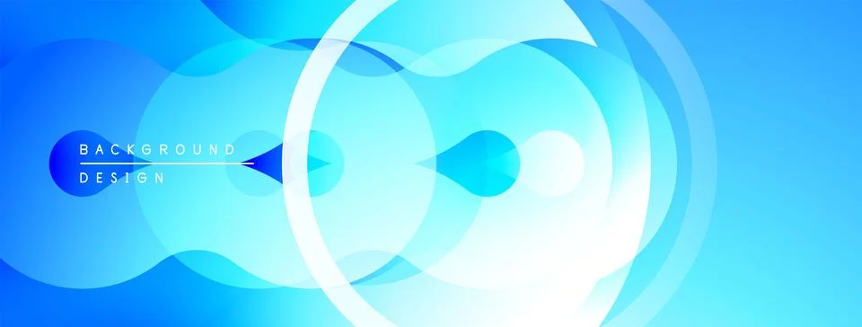 Abstract blue background. Overlapping circles, waves create dynamic visual Illustrazione stock