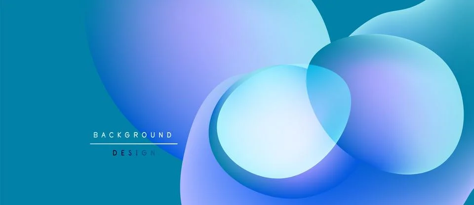 Abstract blue background. Overlapping circles create dynamic visual effect. Stock Illustration