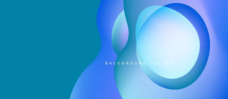 Abstract blue background. Overlapping circles create dynamic visual effect. Stock Illustration