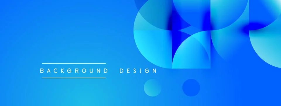 Abstract blue background. Overlapping circles create dynamic visual effect. Illustrazione stock