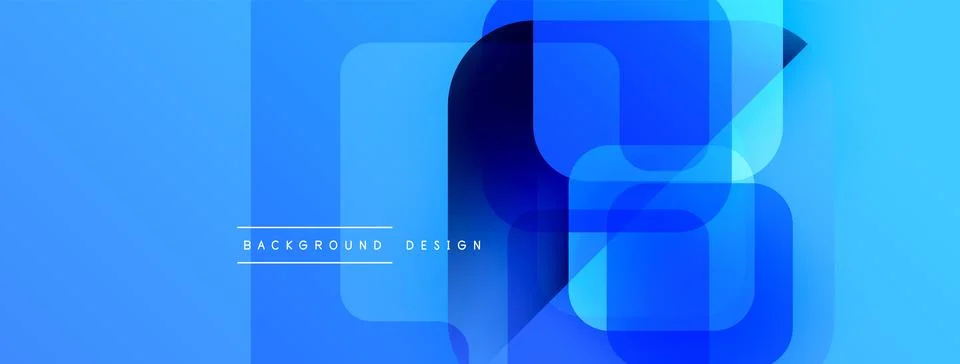 Abstract blue background. Overlapping rectangles create dynamic visual effect. Illustrazione stock