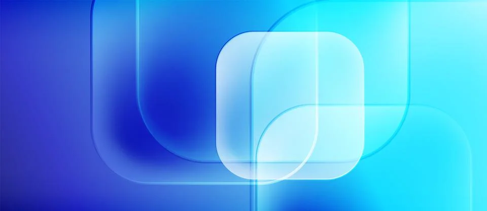 Abstract blue background. Overlapping rounded rectangles create luminous effect. Stock Illustration