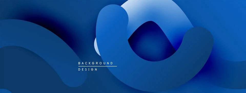 Abstract blue background. Overlapping shapes create dynamic flow, modern design. Stock Illustration