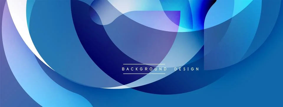Abstract blue background. Overlapping shapes create dynamic flow, modern design. Stock Illustration