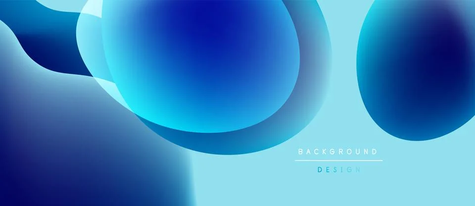 Abstract blue background. Overlapping shapes create dynamic flow, smooth 库存插图
