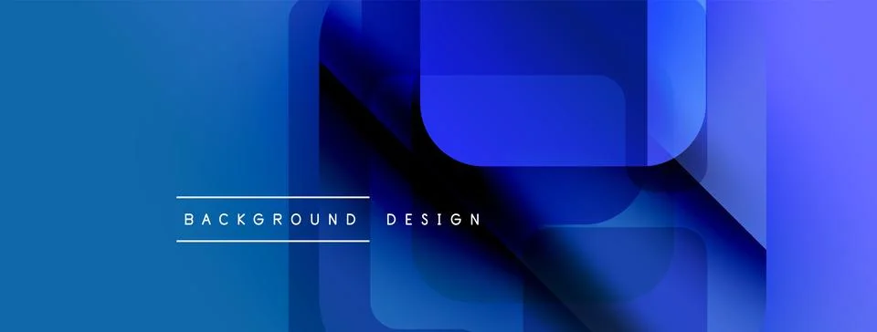 Abstract blue background. Overlapping squares create modern design. Gradient Stock Illustration