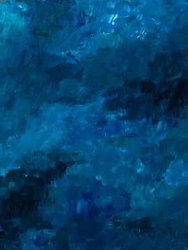 Abstract blue background, paint art, acrylic hand made illustration Stock Illustration