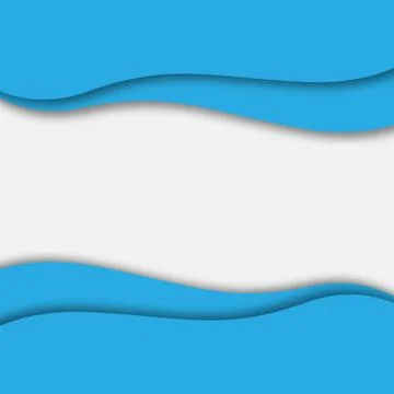 Abstract blue background. Paper cut style with shadow. Space for text. Stock - Stock Illustration