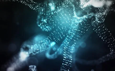 Abstract blue background with particles mesh and glowing shining bokeh Stock Illustration