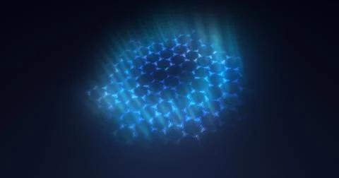 Abstract blue background pattern of hexagons glowing futuristic digital ene.. Stock Illustration