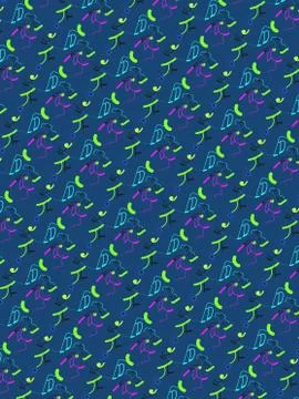 Abstract blue background with a pattern similar to multi-colored eclecticism Stock Illustration