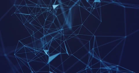 Abstract blue background with plexus lines and polygons Stock Footage 195837765
