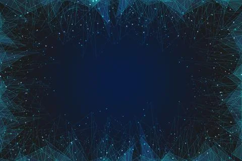 Abstract blue background. Polygonal low poly wireframe illustration looks like Stock Illustration