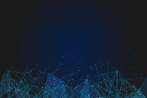 Abstract blue background. Polygonal low poly wireframe illustration looks like Illustrazione stock