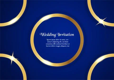 Abstract blue background in premium concept with golden border. Template desi Stock Illustration