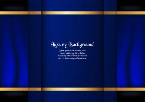 Abstract blue background in premium concept with golden border. Template desi Stock Illustration