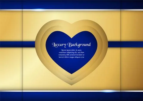 Abstract blue background in premium concept with gold color. Template design  Illustrazione stock