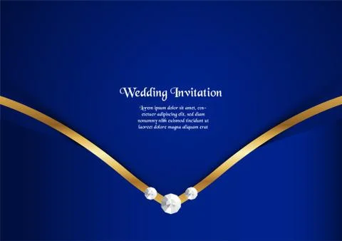 Abstract blue background in premium concept with golden border. Template desi Stock Illustration