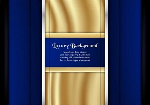 Abstract blue background in premium concept with gold color. Template design  Illustrazione stock