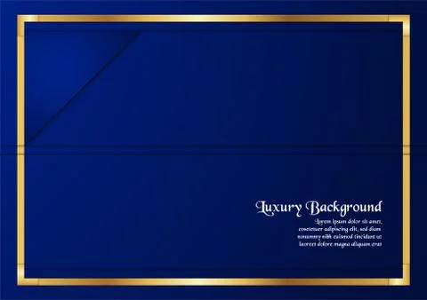 Abstract blue background in premium concept with golden border. Template desi Stock Illustration