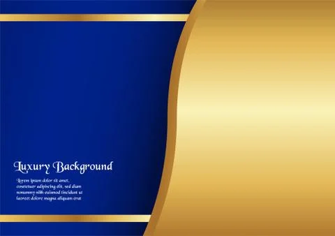 Abstract blue background in premium concept with golden border. Template desi Stock Illustration