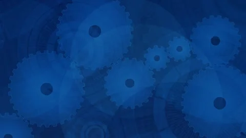 Abstract blue background with rotating gears and cogwheels, complex systems Stock Footage 320767758