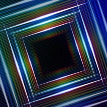Abstract blue background with shining multicolored squares Stock Illustration