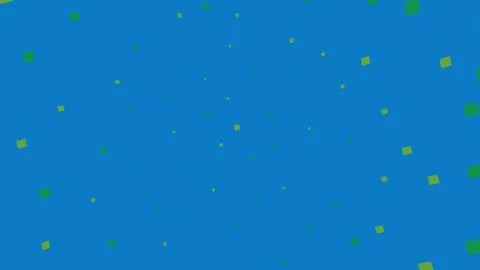 Abstract blue background with small green square particles 스톡 일러스트