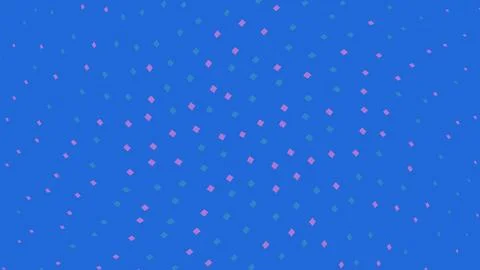 Abstract blue background with small pink and teal squares Stock Illustration