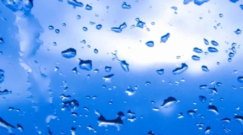 Abstract blue background with small rain drops Stock Footage 45617564